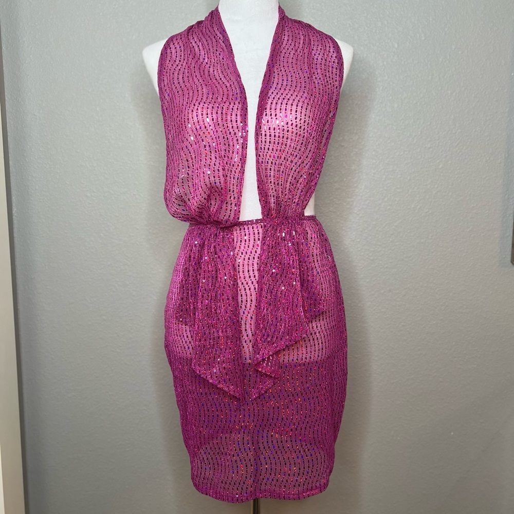 Pink sparkle evening dress